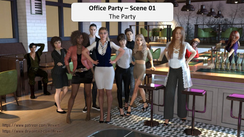 Hexxet - Office Party Scene 01 3D Porn Comic