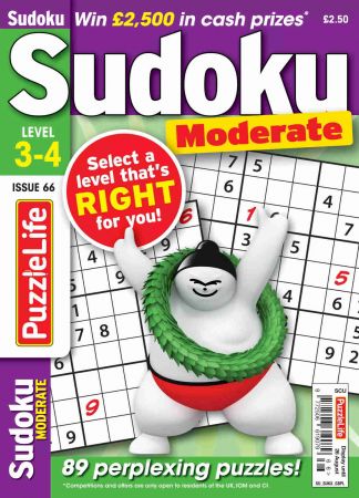 PuzzleLife Sudoku Moderate   Issue 66, 2021