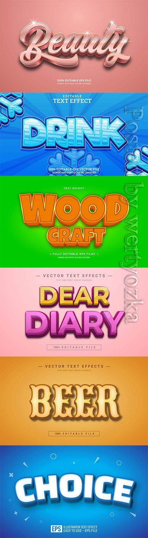 3d editable text style effect vector vol 791
