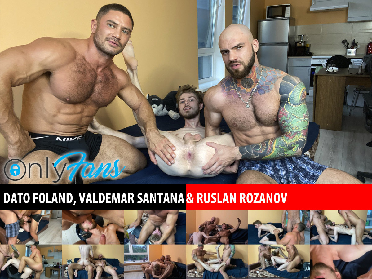 [Onlyfans.com] Dato Foland & Valdemar Santana fuck Ruslan Rozanov [2021 г., Bareback, Condom, Anal, Oral, Threesome, Muscles, Hunks, Twink, Cumshot, CamRip]