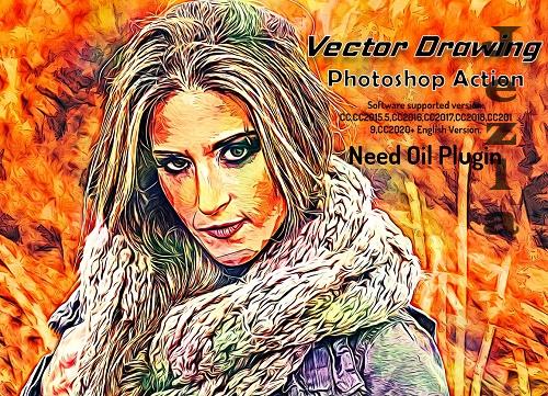 Vector Drawing Photoshop Action - 6355534