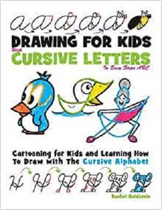Drawing for Kids with Cursive Letters in Easy Steps ABC