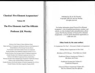 Classical Five-Element Acupuncture The Five Elements and the Officials