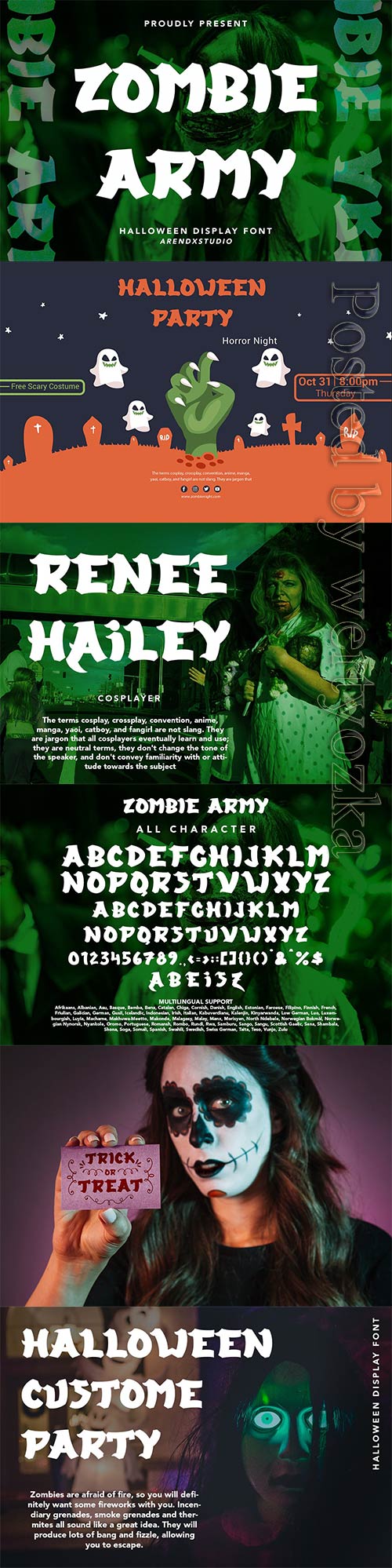 Zombie Army - Halloween Display Font -DBEPMHT
