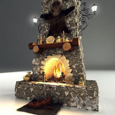3DSky   Antique fireplace