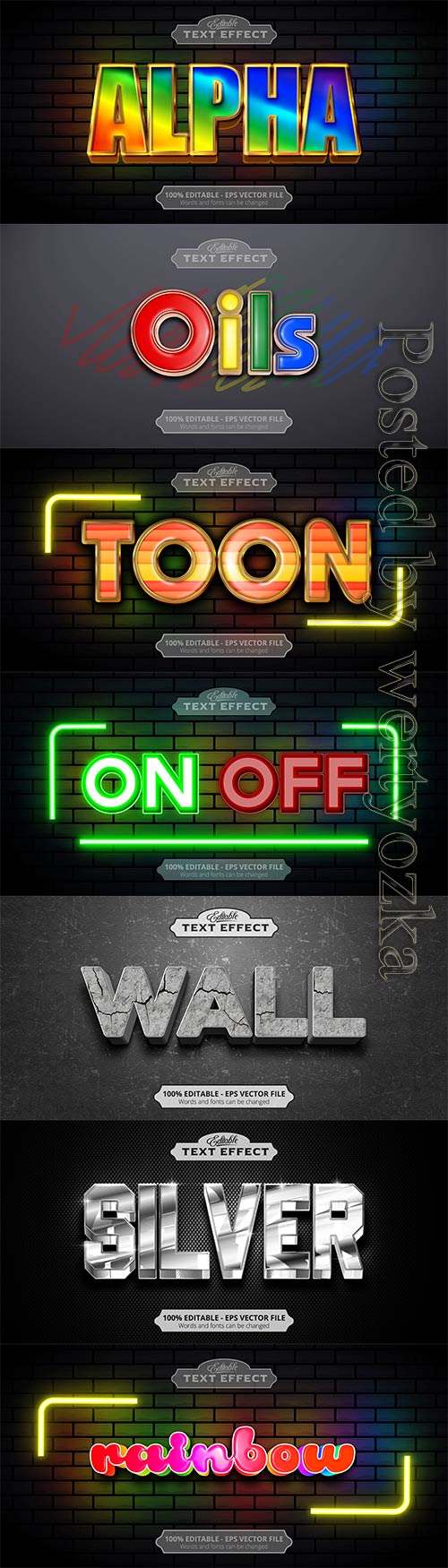 3d editable text style effect vector vol 829