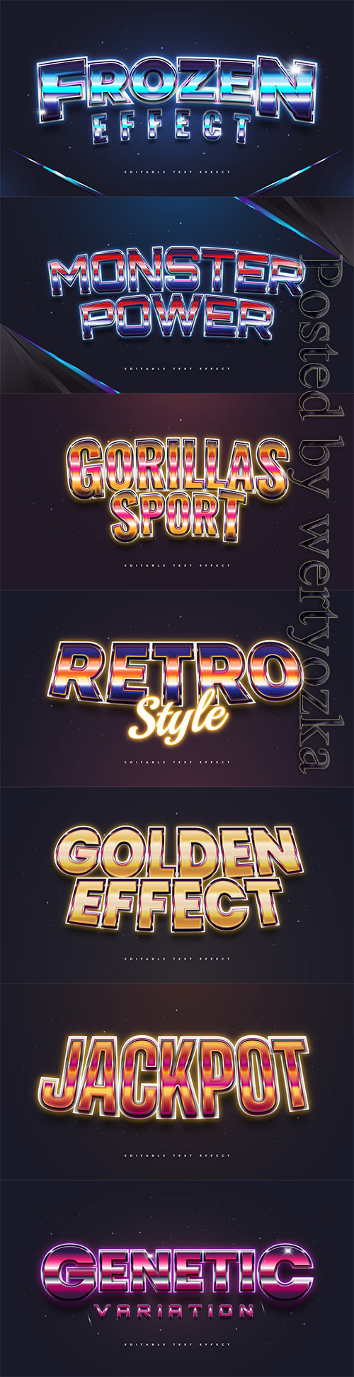 3d editable text style effect vector vol 818