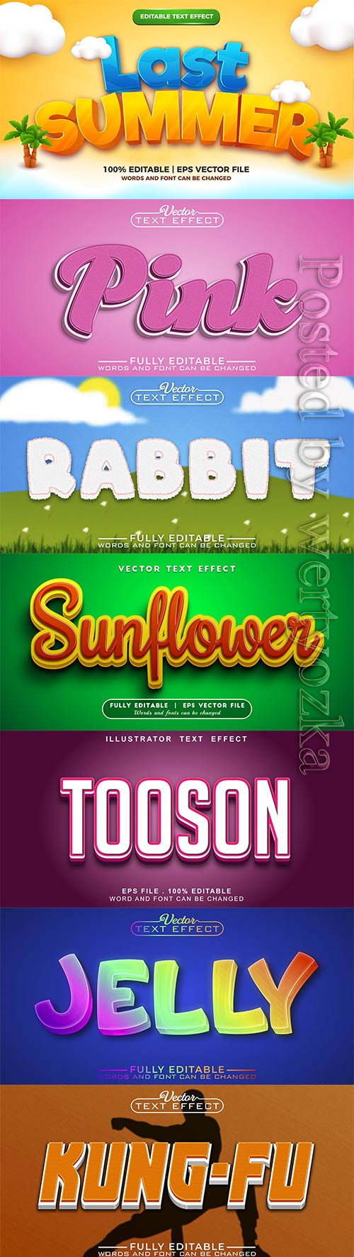 3d editable text style effect vector vol 825