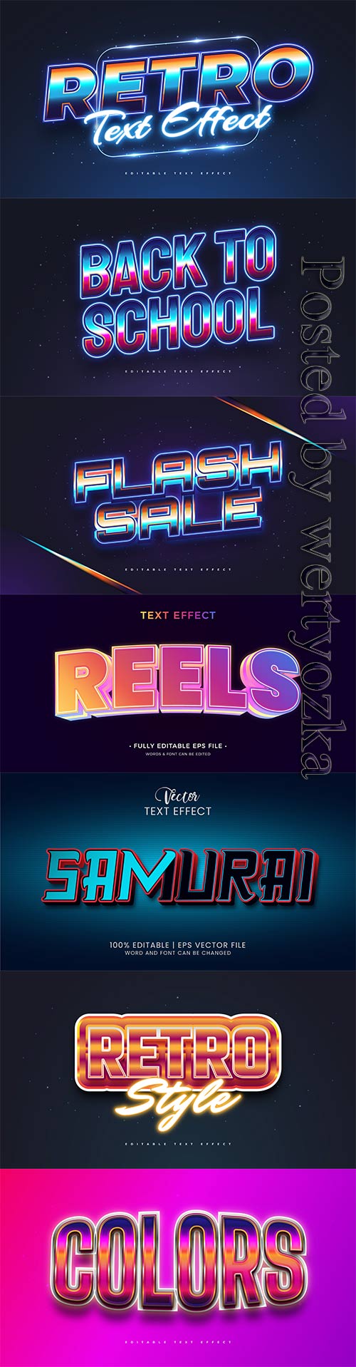 3d editable text style effect vector vol 821