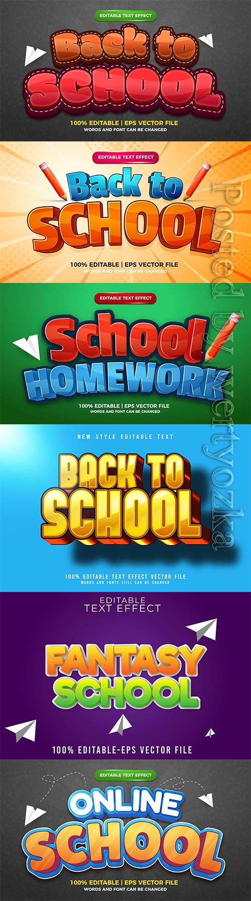 Back to school editable text effect vol 16