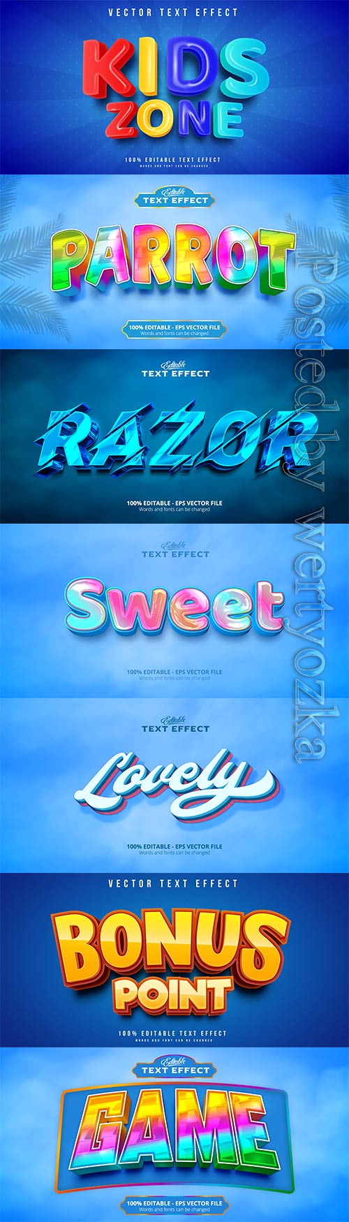 3d editable text style effect vector vol 830