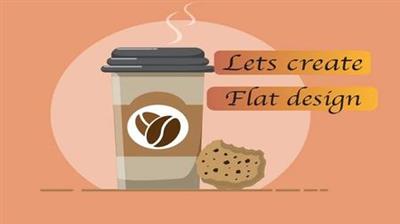 Create  Flat Design Of Coffee Cup And Cookie In Adobe Illustrator 081e930bcf495db09844cf6325a7b342