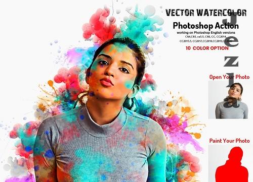 Vector Watercolor Photoshop Action - 6373794