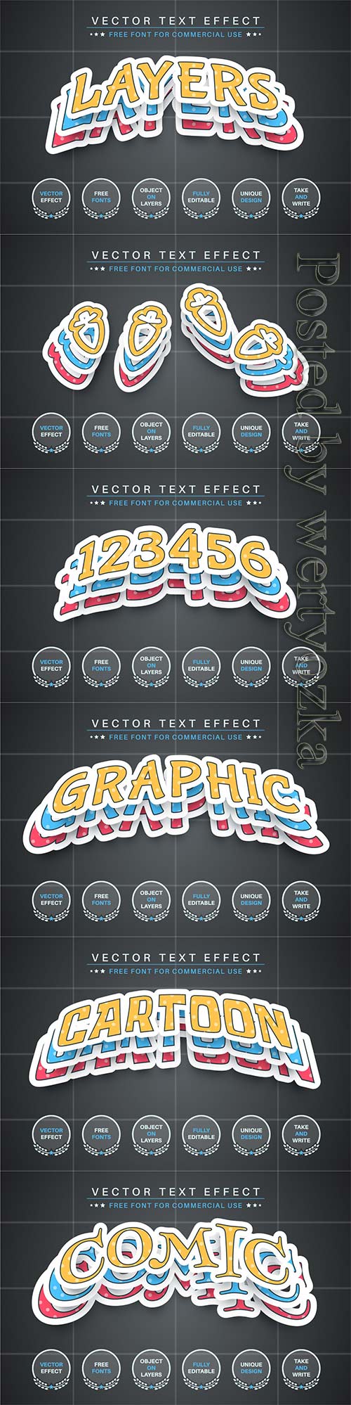 Set sticker - editable text effect, font style vol 2