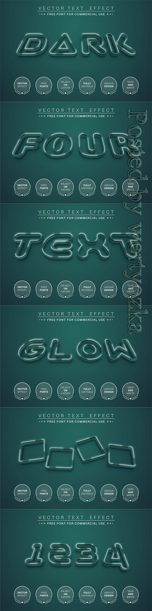Dark green - editable text effect, font style