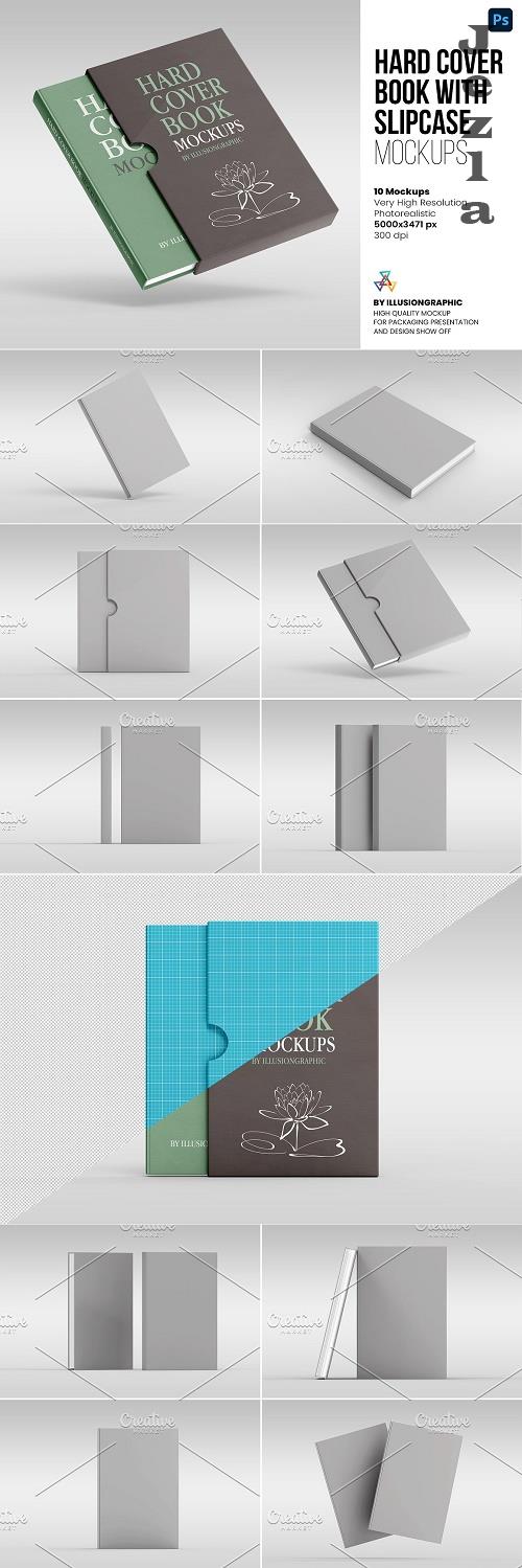 Hard Cover Book with Slipcase Mockup - 6375247