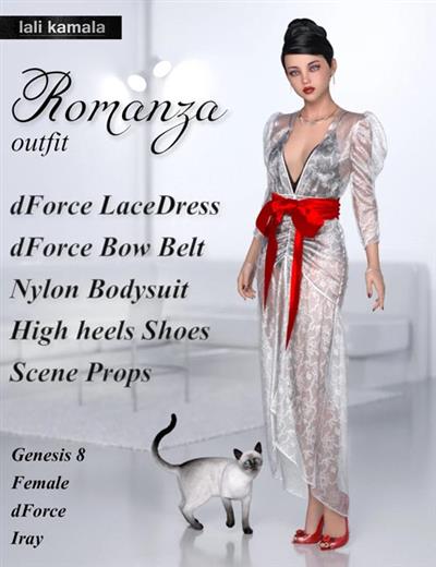 DFORCE ROMANZA OUTFIT FOR GENESIS 8 FEMALE(S)