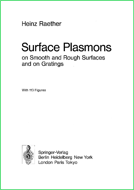 Surface Plasmon On Smooth And Rough Surface And Grating 109706785c4411ea268881b10f8c0cf9