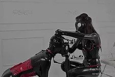 Latex Mistress femdom latex salve part 4 (Fetish Slave Studio) [2021 г., latex, bdsm, bondage, high heels, boots, gas mask, vibrator, breath control, 720p, WEB-DL]