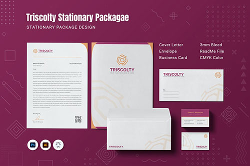 Triscolty Stationery device for brand identity