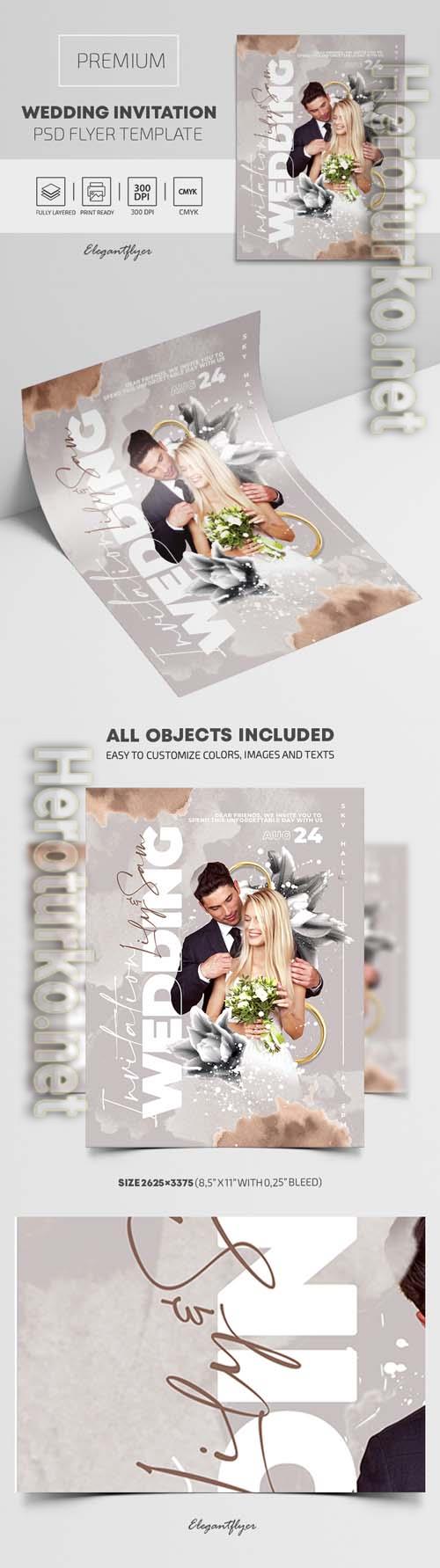 Wedding Invitation PSD Flyer