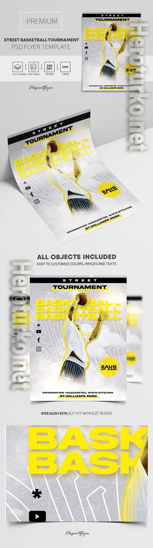 Street Basketball Tournament PSD Flyer Street Basketball Tournament PSD Flyer