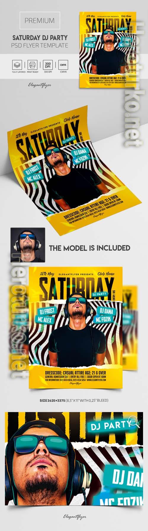 Saturday DJ Party Premium PSD Flyer Template