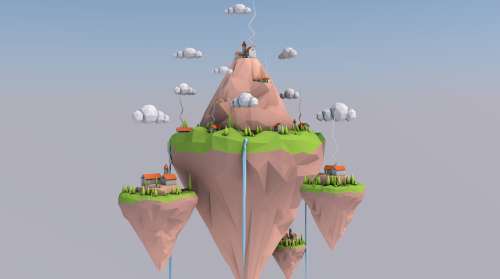Skillshare - Creating a low poly floating islands in Cinema 4D