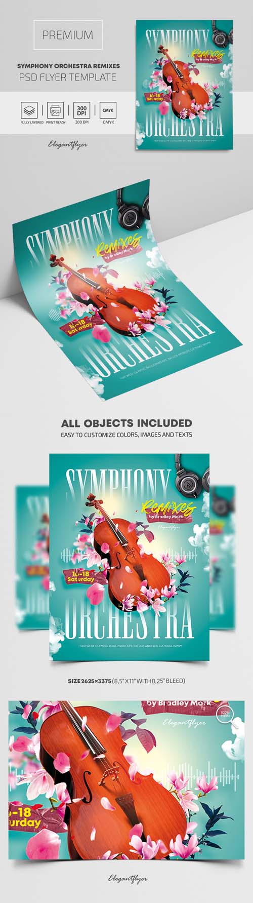 Symphony Orchestra Remixes Premium PSD Flyer Template
