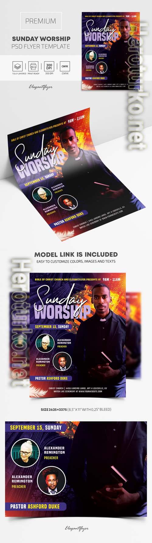 Sunday Worship Premium PSD Flyer Template Sunday Worship Premium PSD Flyer Template