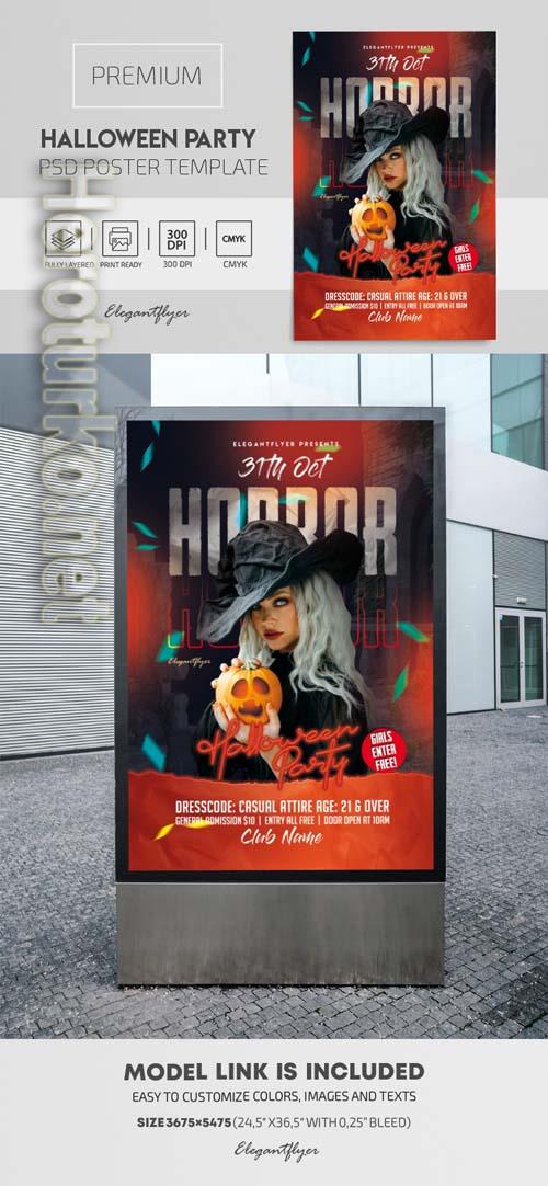 Halloween Horror Party PSD Flyer