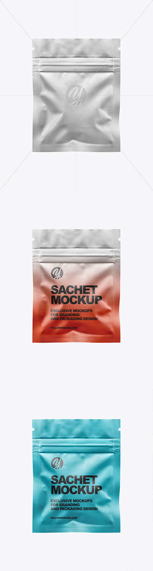 Metallic Sachet with Zip Lock Mockup 86545