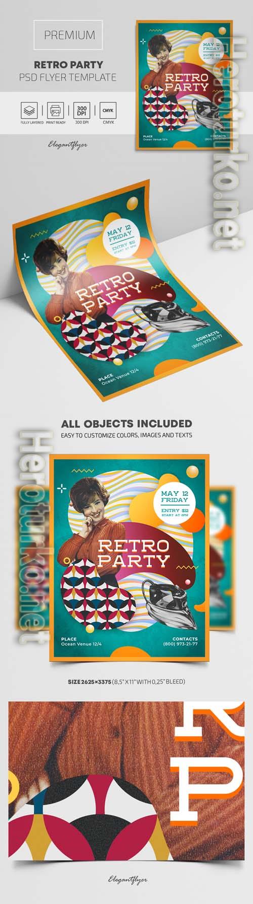Retro Party Premium PSD Flyer Template Retro Party Premium PSD Flyer Template