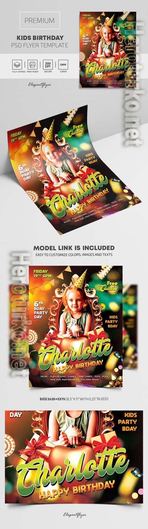 Kids Birthday Premium PSD Flyer Template Kids Birthday Premium PSD Flyer Template