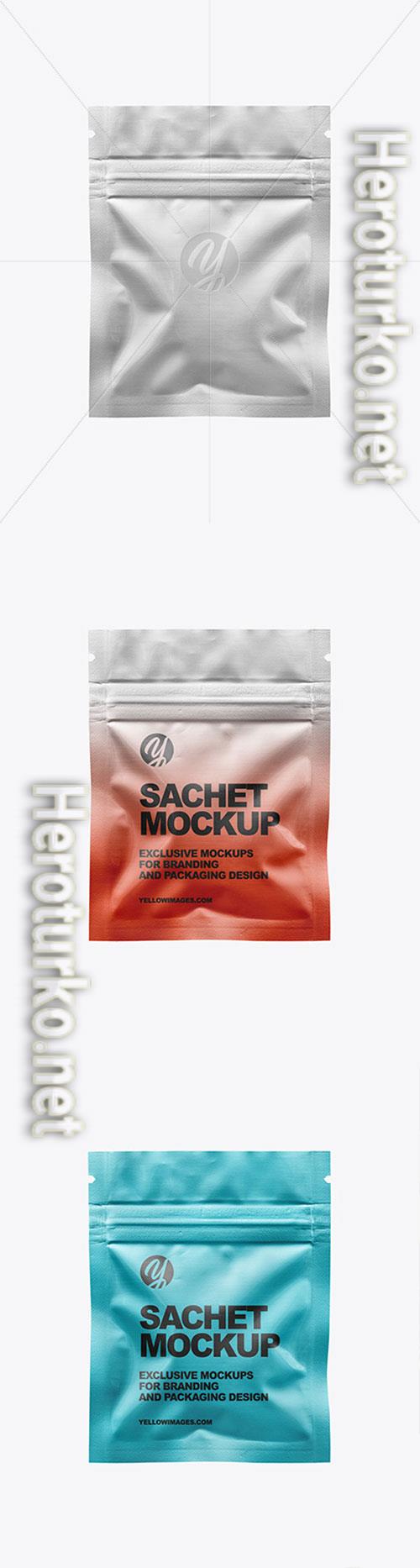 Metallic Sachet with Zip Lock Mockup 86545