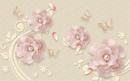3d flower three dimensional relief background wall