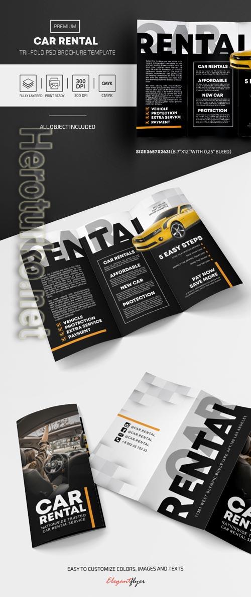 Car Rental Premium PSD Tri Fold Brochure Template