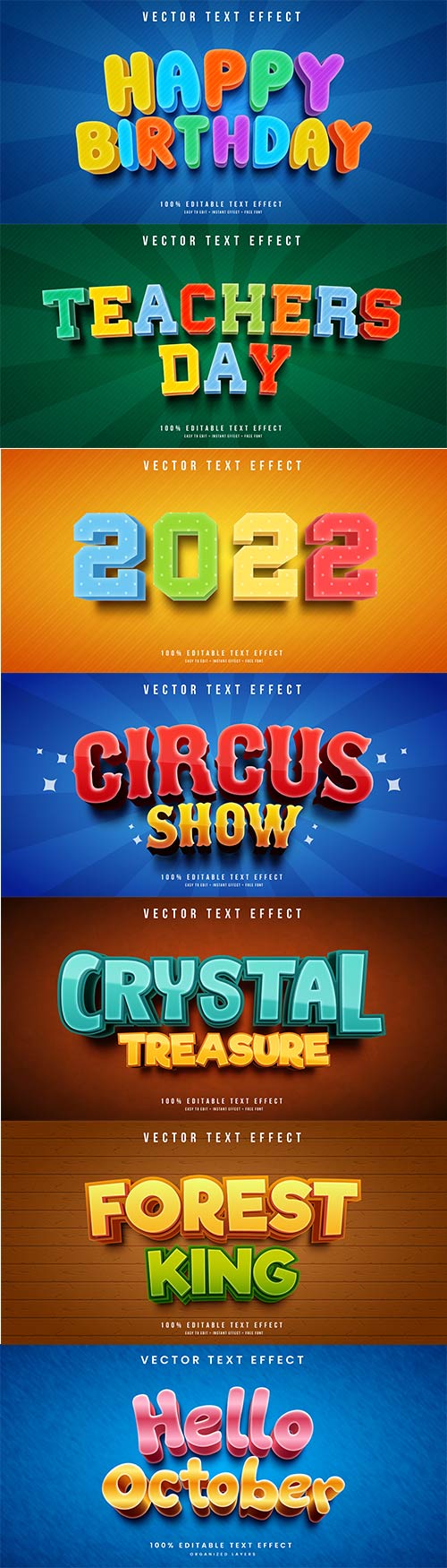 3d editable text style effect vector vol 867