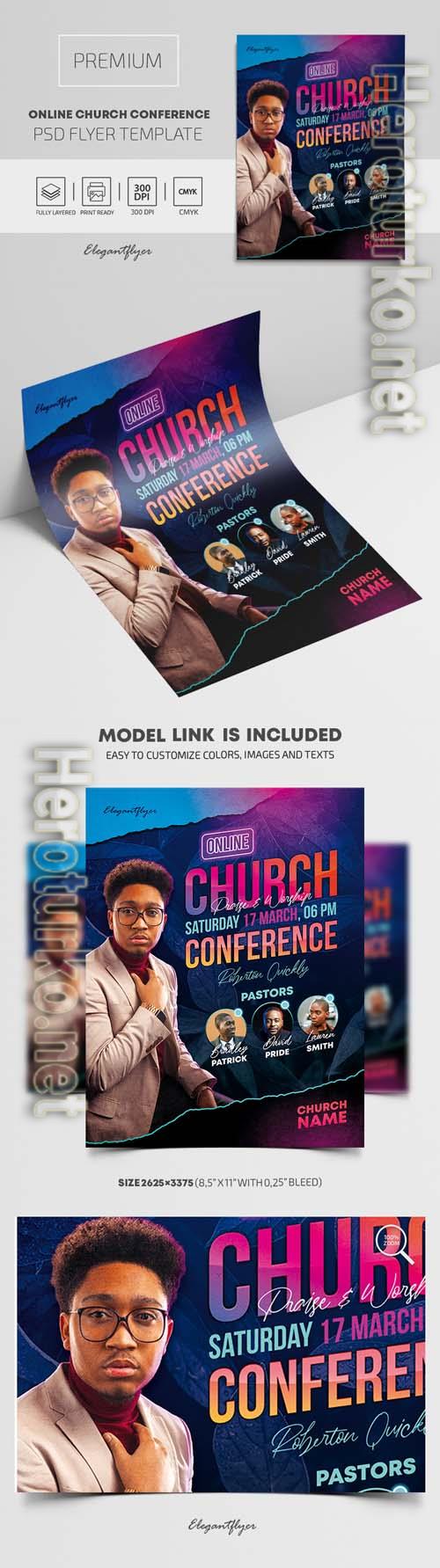 Online Church Conference Premium PSD Flyer Template Online Church Conference Premium PSD Flyer Template