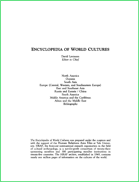 Encyclopedia of World Cultures volume 7 South America 1994