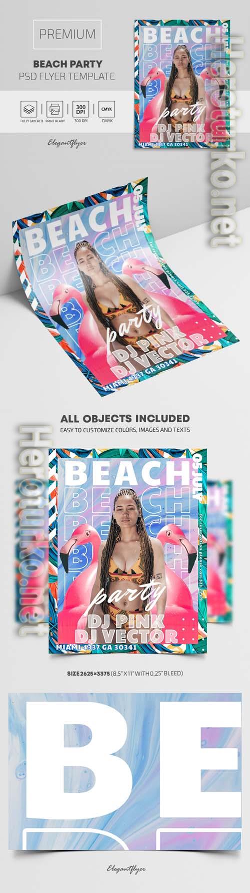 Beach Party Premium PSD Flyer Template Beach Party Premium PSD Flyer Template