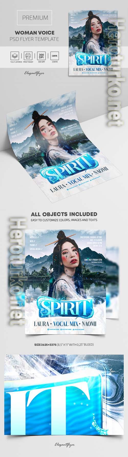 Woman Voice Premium PSD Flyer Template Woman Voice Premium PSD Flyer Template