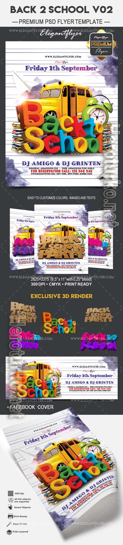 Back 2 School V02 Flyer PSD Template