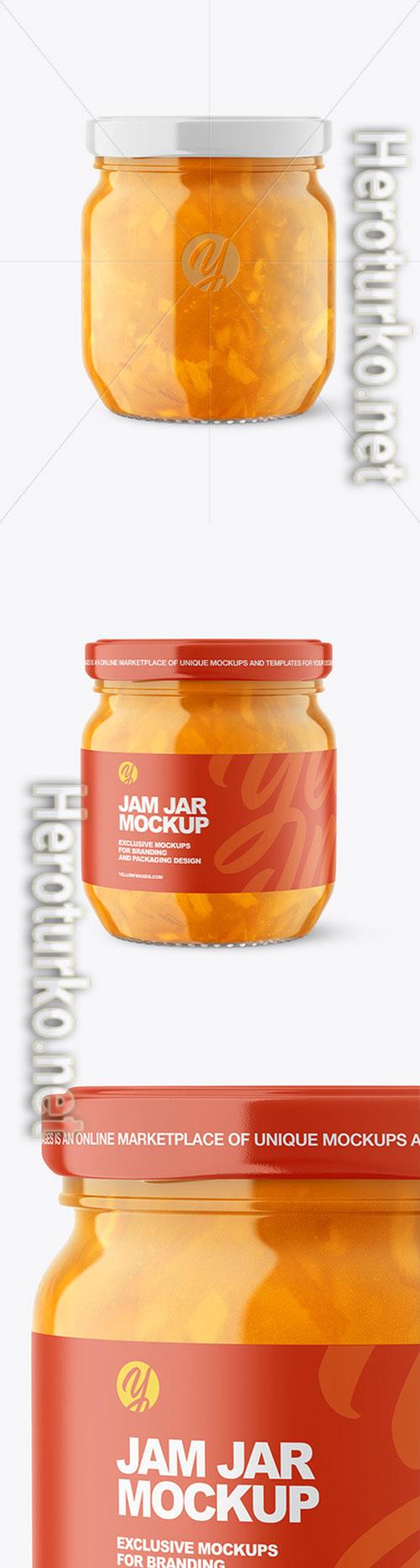 Glass Jar with Orange Jam Mockup 86569 Glass Jar with Orange Jam Mockup 86569