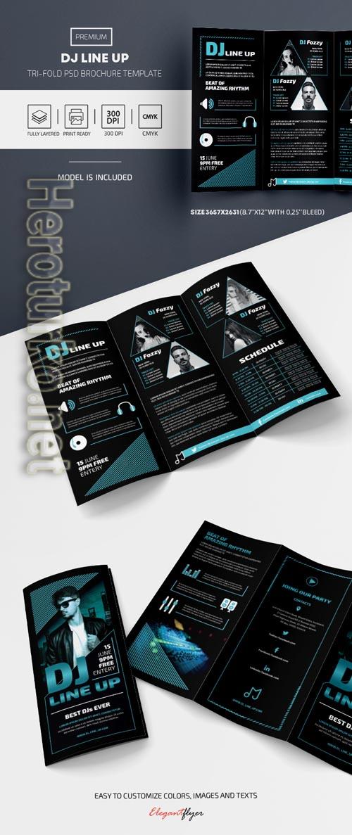 DJ lineup Tri fold Brochure