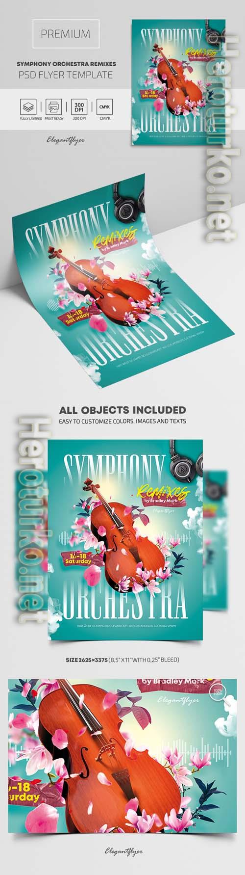 Symphony Orchestra Remixes Premium PSD Flyer Template Symphony Orchestra Remixes Premium PSD Flyer Template