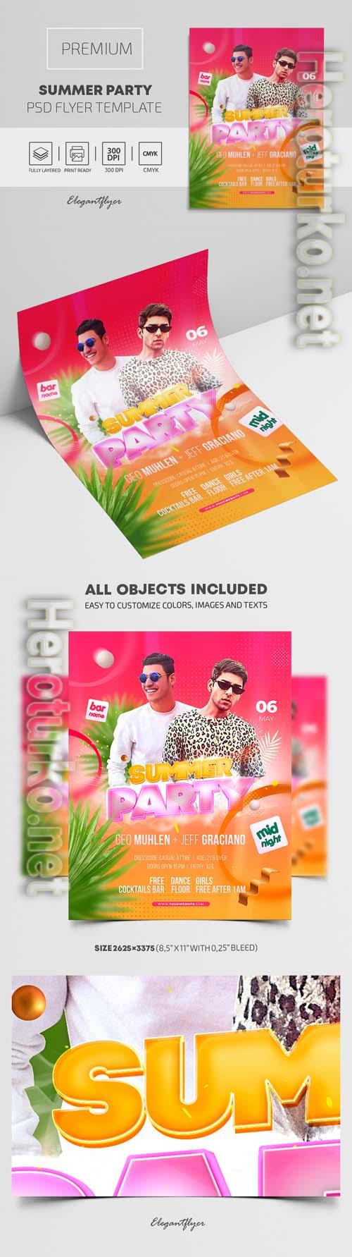 Summer Party Premium PSD Flyer Template