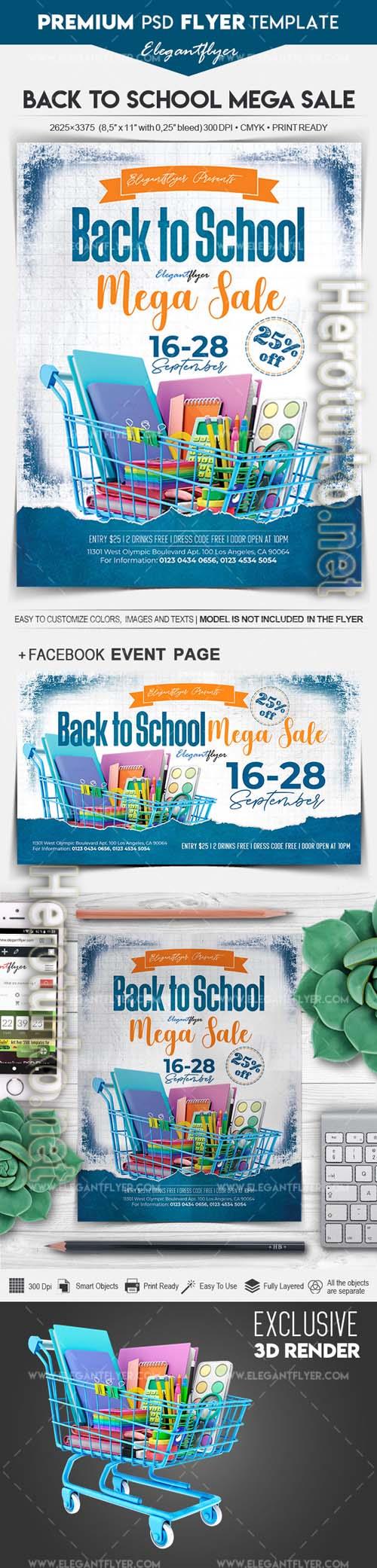 Back to School Mega Sale Flyer PSD Template