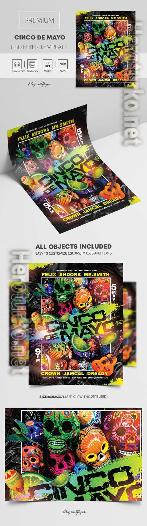 Cinco de Mayo Premium PSD Flyer Template Cinco de Mayo Premium PSD Flyer Template