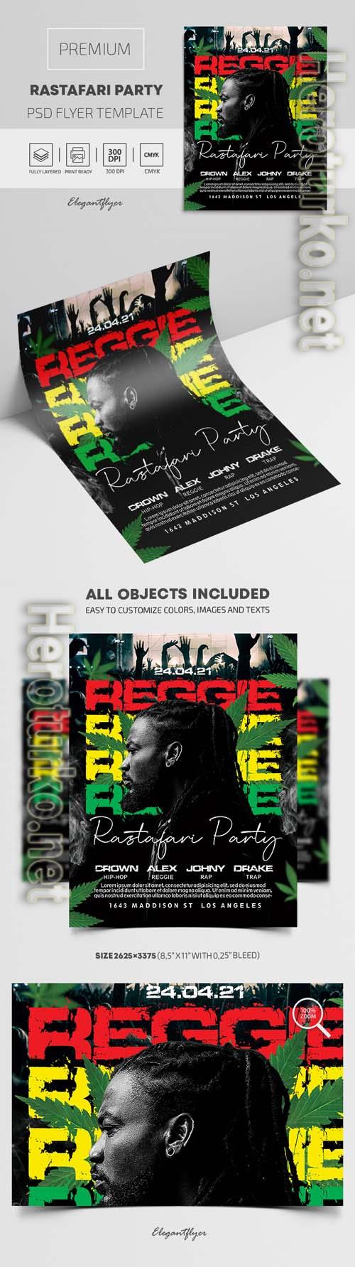 Rastafari Party Premium PSD Flyer Template Rastafari Party Premium PSD Flyer Template